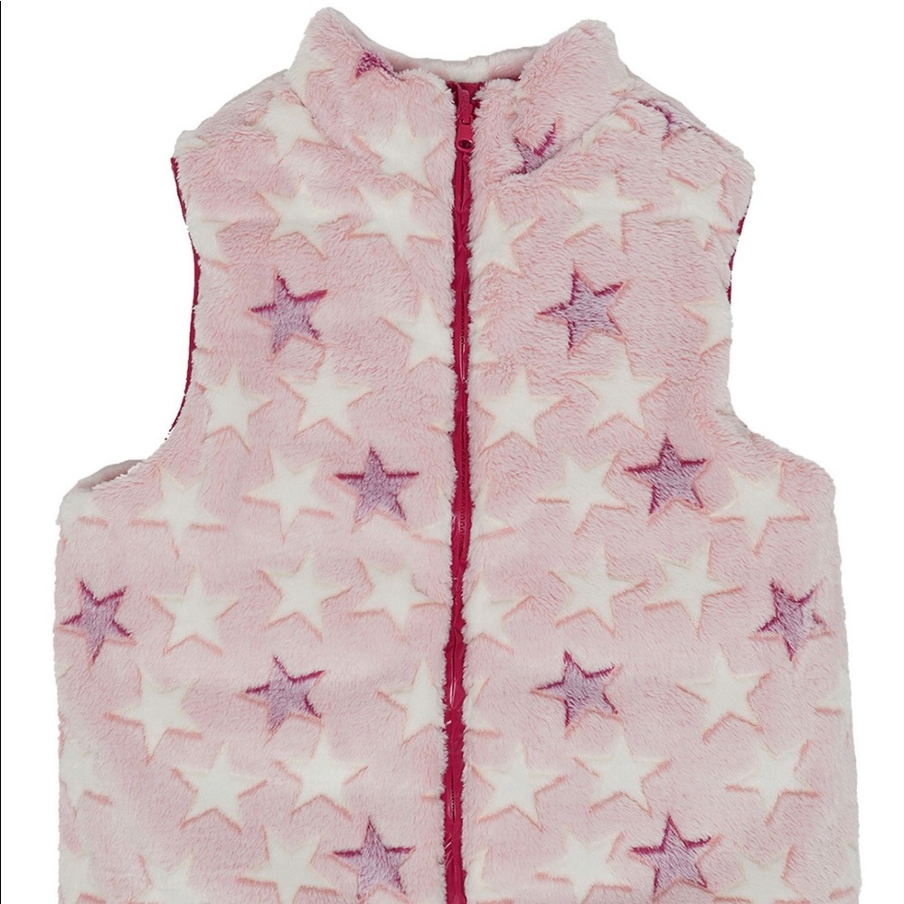 Girls faux fur reversible vest